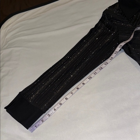 Artex Fashions Blouse Sweater Jacket Elegant Black Silver Sparkle Women's Size M - Picture 9 of 11